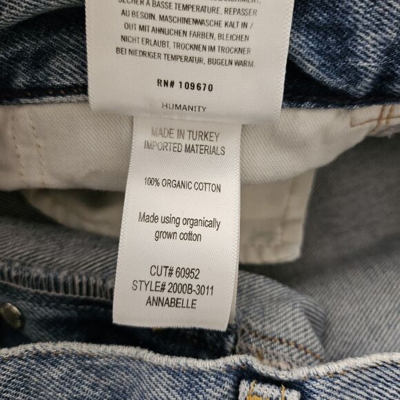 Citizens Of Humanity Shorts Womens 26 Blue Annabelle Long High-Rise Raw Hem Boho - Picture 5 of 10